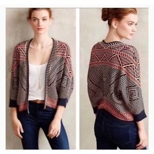 Anthropologie Aztec Print Boho Cocoon Cardigan